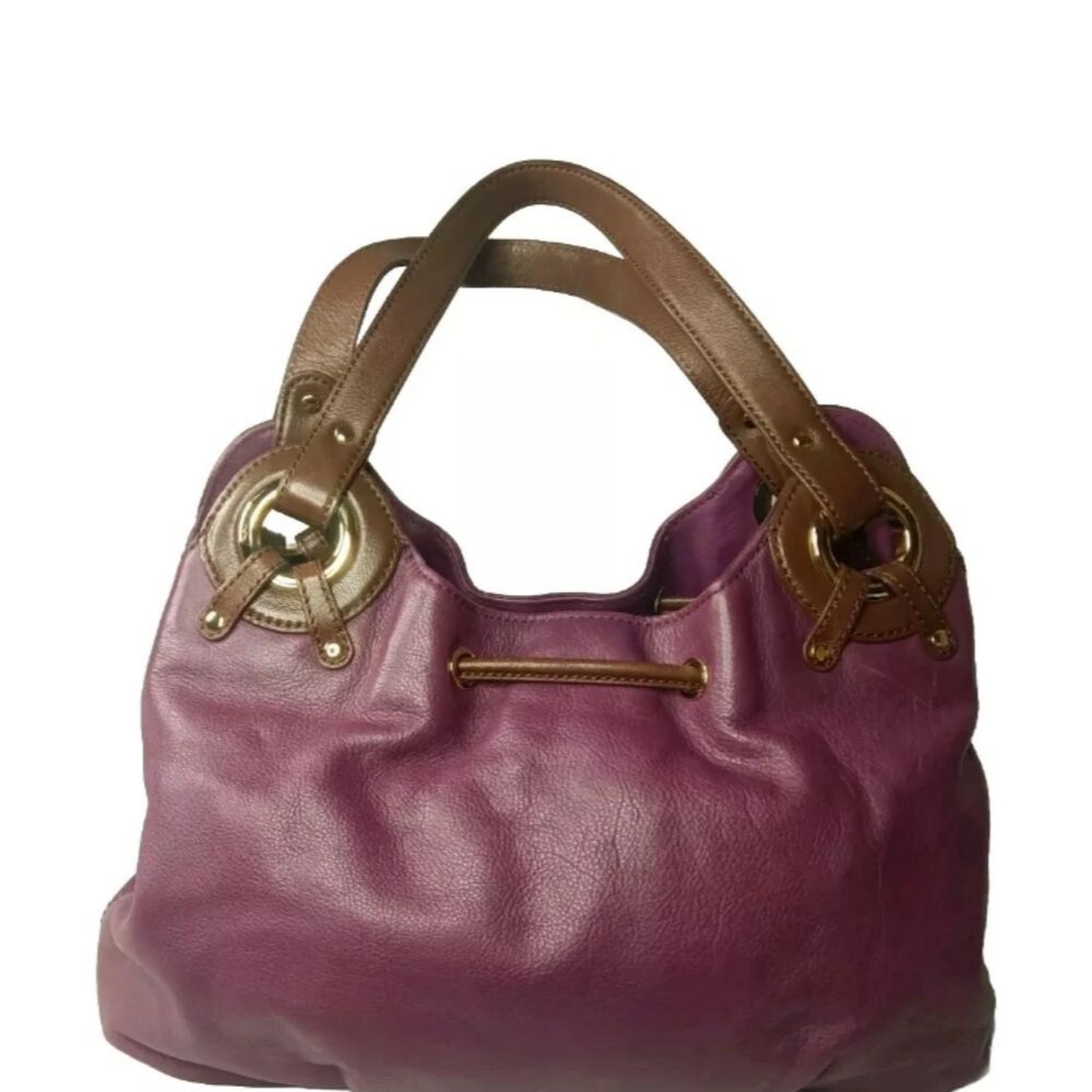 Michael Kors Plum Leather Satchel Handbag Large - Picture 5 of 10